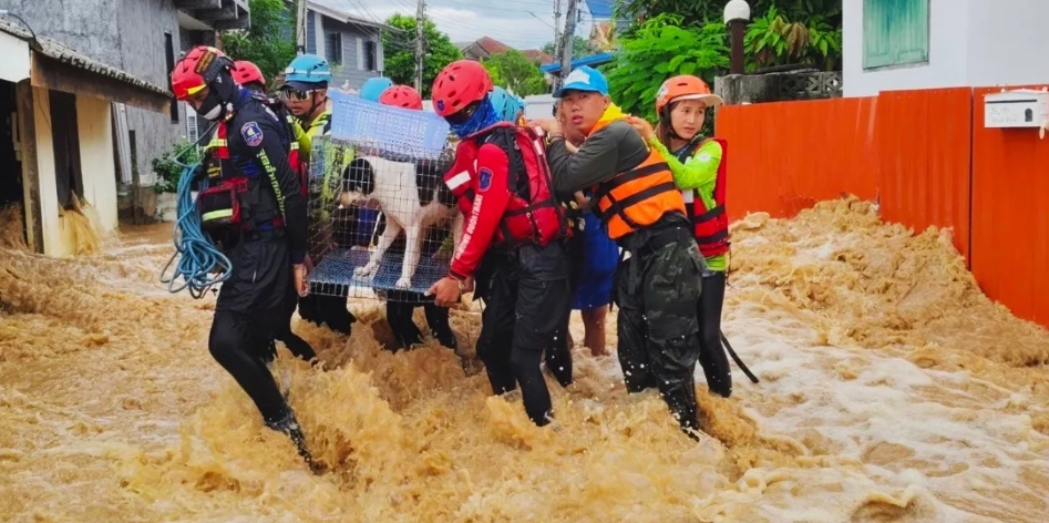 เมืองสุโขทัยอ่วม น้ำยมซัดพนังกั้นน้ำแตกหลายจุด เตือนคนเตรียมอพยพ