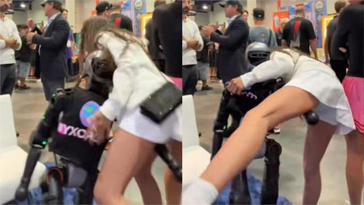 "หุ่นยนต์" ยื่นมือตีจุดลับ! สาวทั้งช็อกทั้งจุก โดนกระแทกจุดสำคัญ คลิปไวรัลสะเทือนโซเชียล