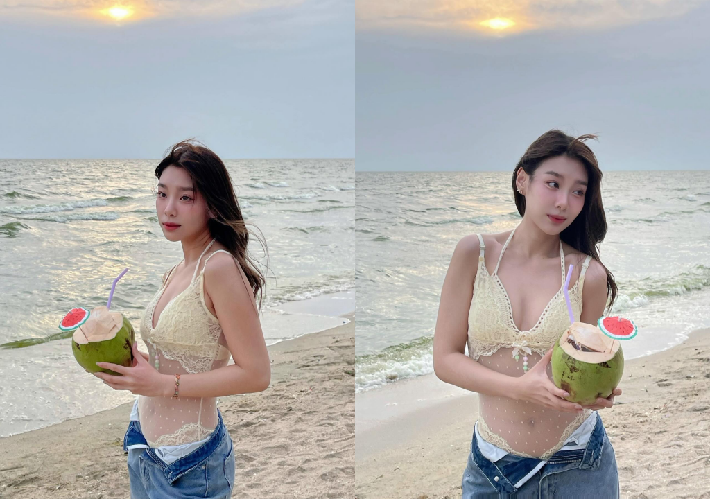 สงกรานต์มันร้อน! "แก้ว ณัฐรุจา" อดีตพี่สาวคนโต BNK48 เช็กอินทะเล บิกินี่ซีทรูแซ่บไฟลุก