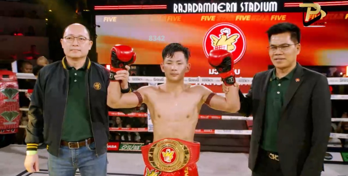 "ปืนใหญ่" ปราบ "เอราวัณ" คว้าแชมป์มวยรอบไก่ย่างห้าดาว!